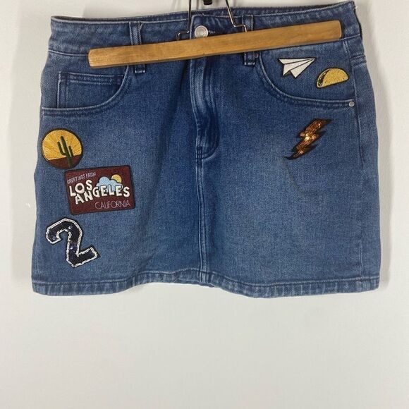 PacSun Patch Denim Skirt   - Picture 1 of 9